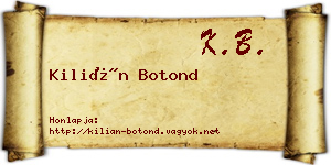 Kilián Botond névjegykártya