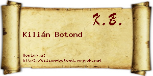 Kilián Botond névjegykártya
